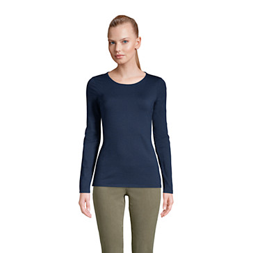 Le T-Shirt Stretch en Coton et Modal à Manches Longues, Femme Stature Standard image number 4