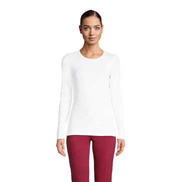 Le T-Shirt Stretch en Coton et Modal à Manches Longues, Femme Stature Standard image number 4