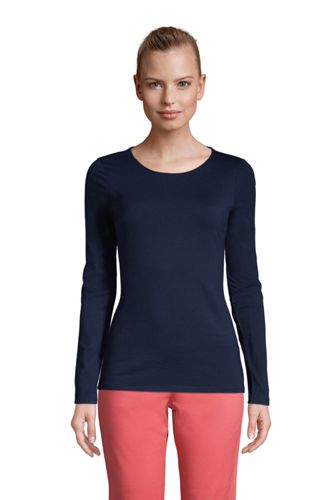 Women's Long Sleeve Cotton-modal Crew Neck T-shirt