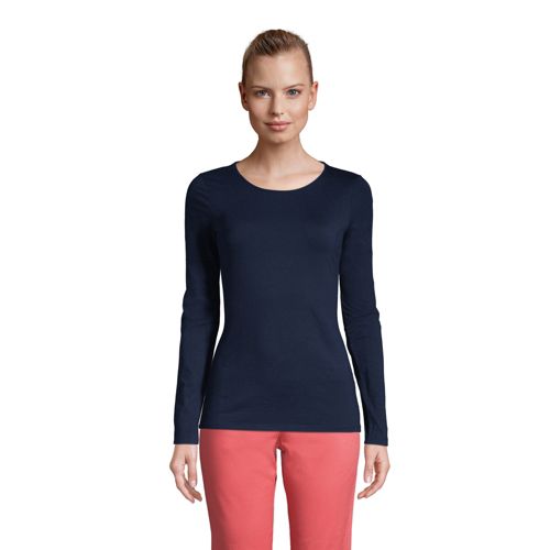 Women's Long Sleeve Cotton-modal Crew Neck T-shirt