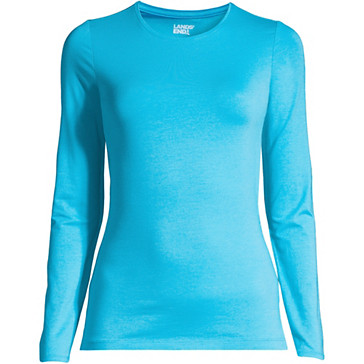 Le T-Shirt Stretch en Coton et Modal à Manches Longues, Femme Stature Standard image number 1