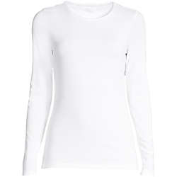 Women's Plus Size Lightweight Fitted Long Sleeve Crewneck T-Shirt, Front