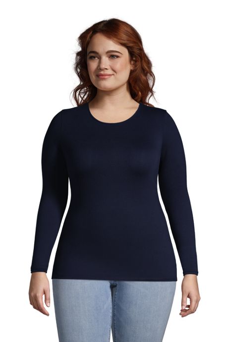 Plus Size Lightweight Fitted Sleeve T-Shirts, Size Shirts, Long Sleeve T Shirts, Cute Tee Women's Shirts,