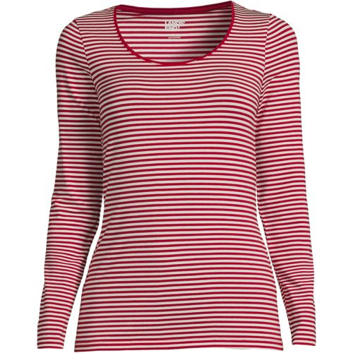 Women's Long Sleeve Cotton-modal Scoop Neck T-shirt | Lands' End