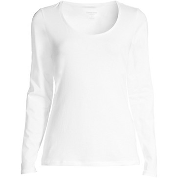 Women's Long Sleeve Cotton-modal Scoop Neck T-shirt | Lands' End