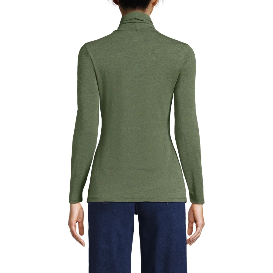 Women's Lightweight Jersey Skimming Long Sleeve Turtleneck view 1