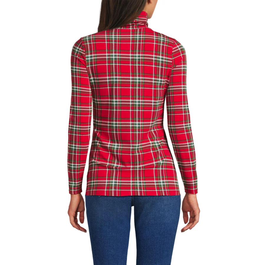 Women's Lightweight Jersey Skimming Long Sleeve Turtleneck view 2