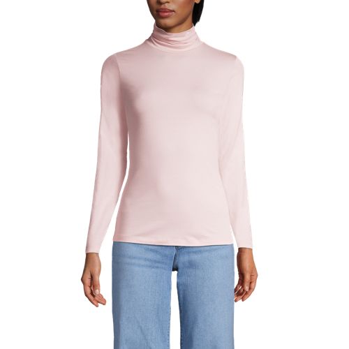 Women's Lightweight Jersey Fitted Turtleneck | Lands' End