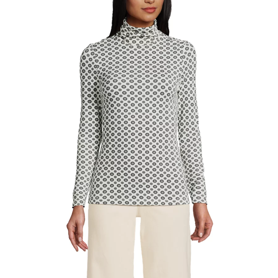 Women's Lightweight Jersey Skimming Long Sleeve Turtleneck