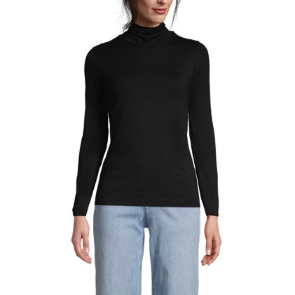 Women's Lightweight Jersey Skimming Long Sleeve Turtleneck - image 1