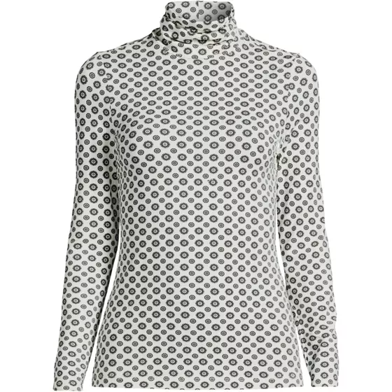 Women's Lightweight Jersey Skimming Long Sleeve Turtleneck - primary