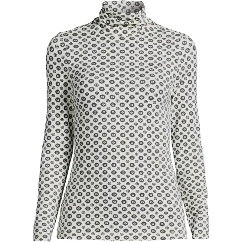 Lightweight Jersey Long Sleeve Turtleneck, Front