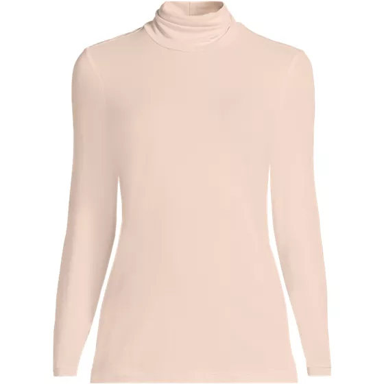Women's Lightweight Jersey Skimming Long Sleeve Turtleneck - primary