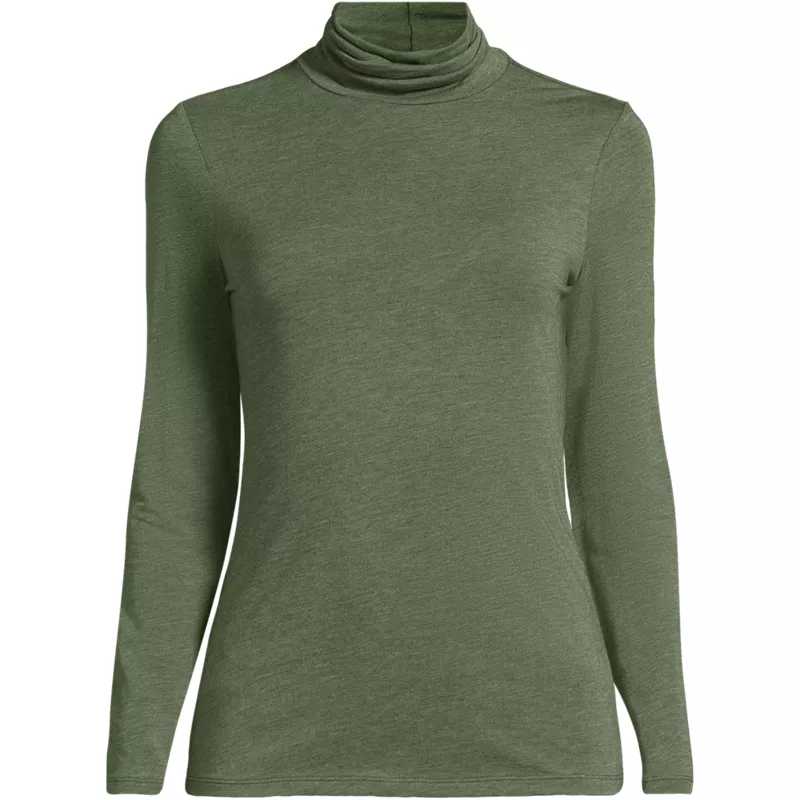 Lightweight Jersey Long Sleeve Turtleneck, Front