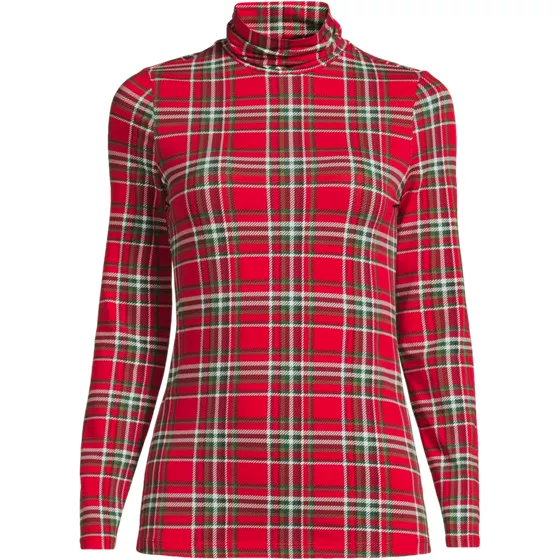 Women's Lightweight Jersey Skimming Long Sleeve Turtleneck - primary