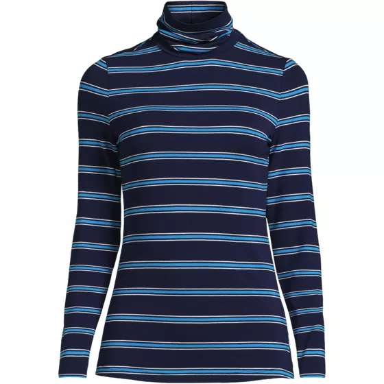 Women's Lightweight Jersey Skimming Long Sleeve Turtleneck - primary