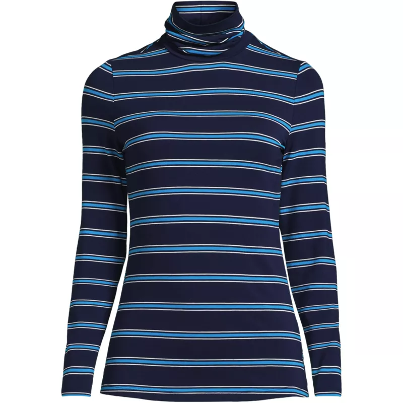 Lightweight Jersey Long Sleeve Turtleneck, Front