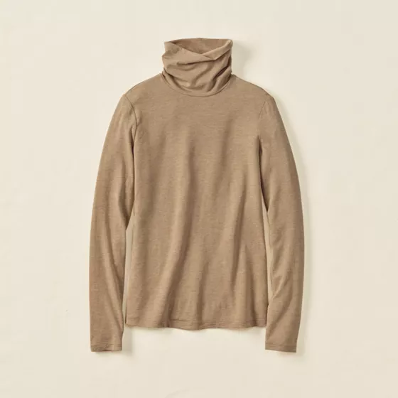 Women's Lightweight Jersey Skimming Long Sleeve Turtleneck - primary