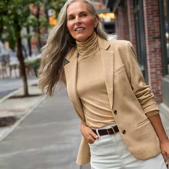 Lightweight Jersey Long Sleeve Turtleneck - primary