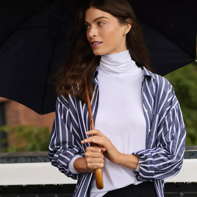 Lightweight Jersey Long Sleeve Turtleneck, alternative image