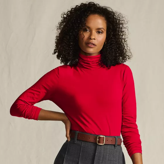 Lightweight Jersey Long Sleeve Turtleneck - primary