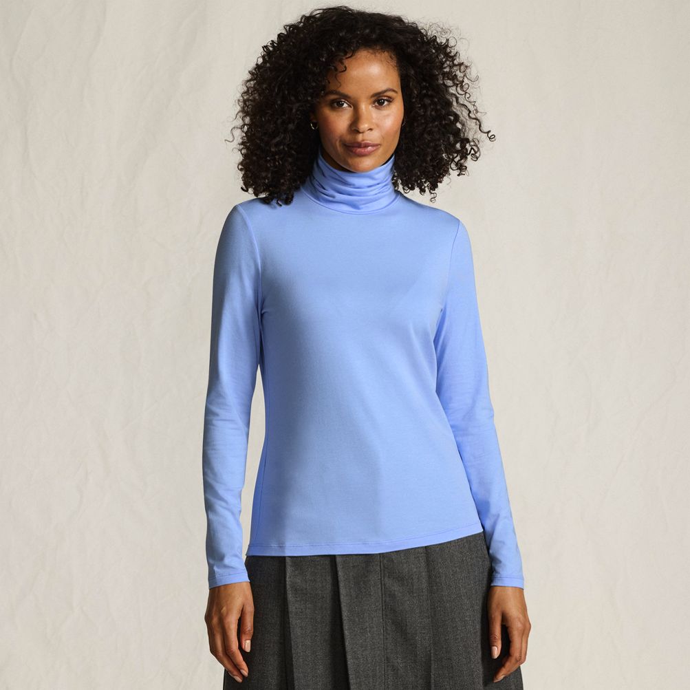 Lightweight Jersey Long Sleeve Turtleneck | Lands' End
