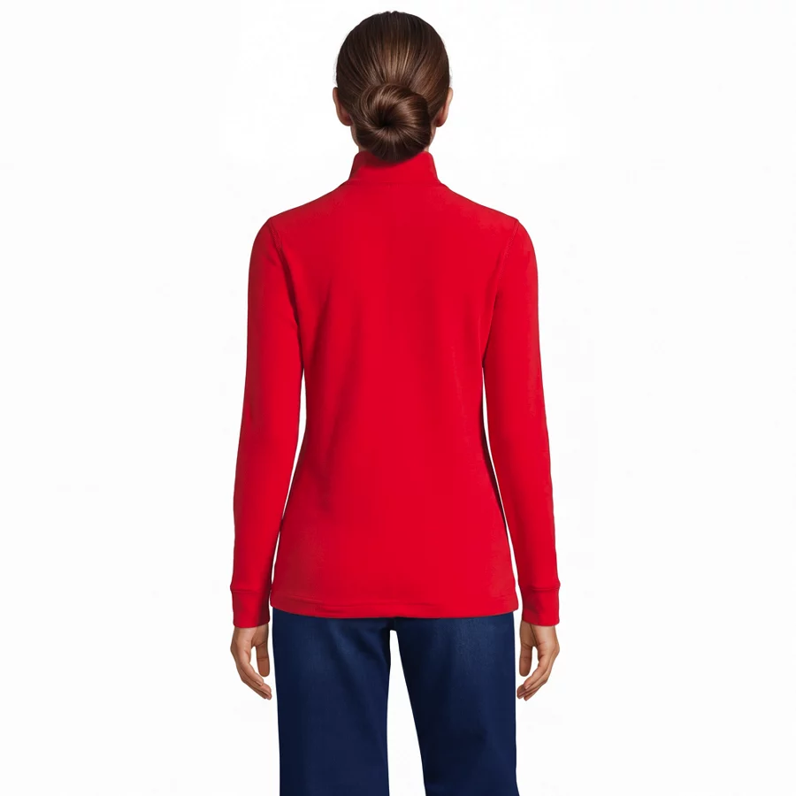 Women's Relaxed Cotton Long Sleeve Mock Turtleneck