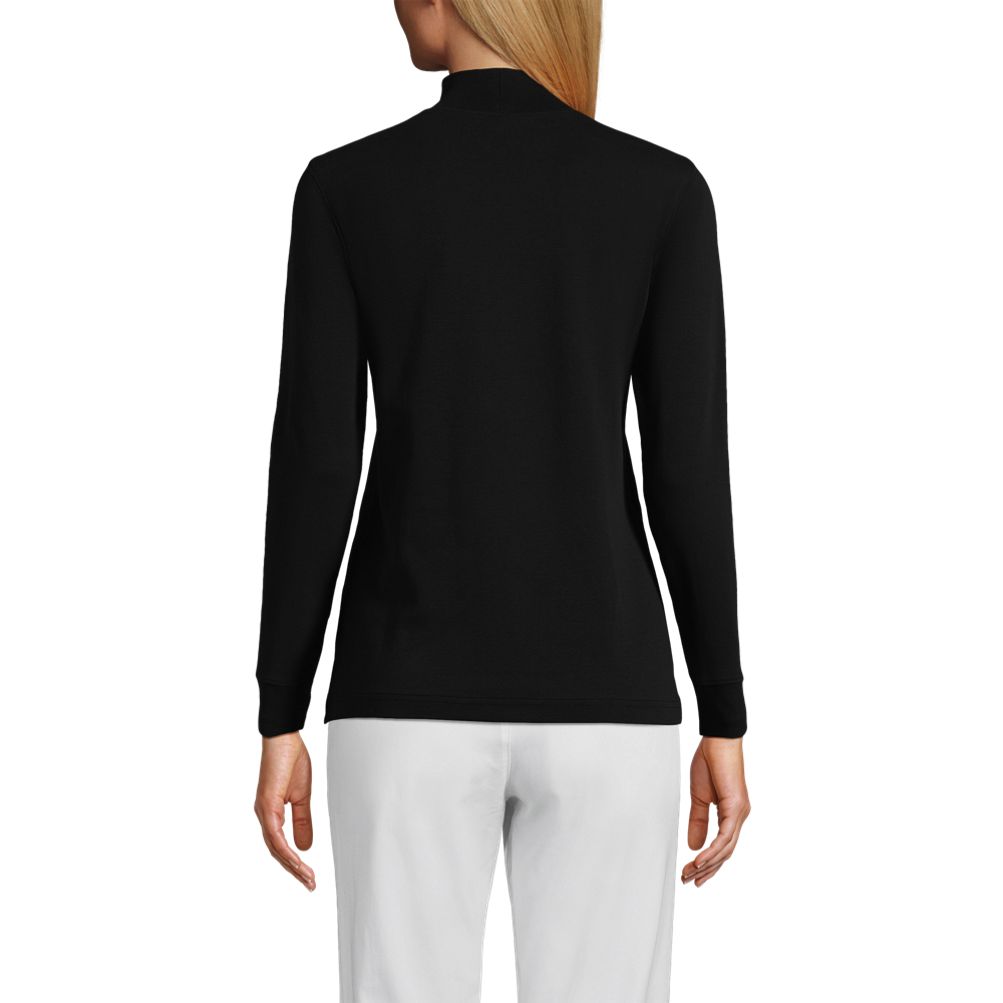 Women's Relaxed Cotton Long Sleeve Mock Turtleneck | Lands' End