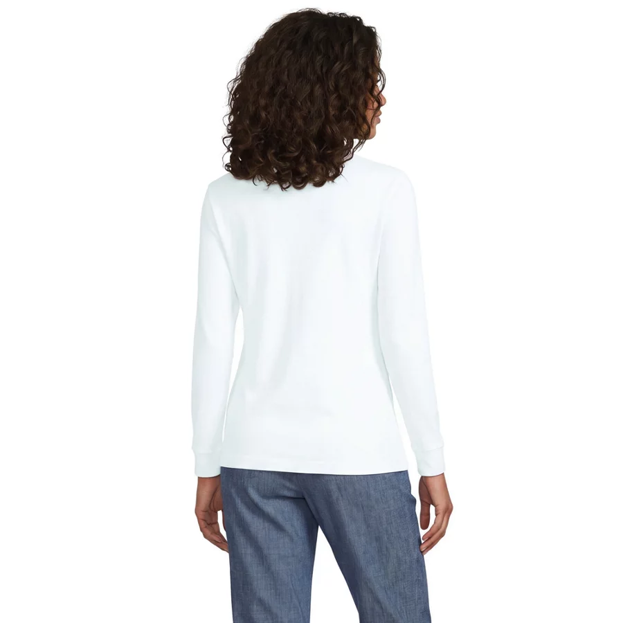 School Uniform Women's Relaxed Cotton Mock Turtleneck view 4