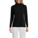 Women's Petite Relaxed Cotton Long Sleeve Mock Turtleneck, Front