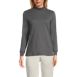 Women's Petite Relaxed Cotton Long Sleeve Mock Turtleneck, Front