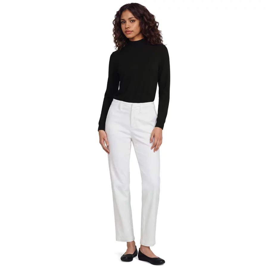 Women's Relaxed Cotton Long Sleeve Mock Turtleneck view 6