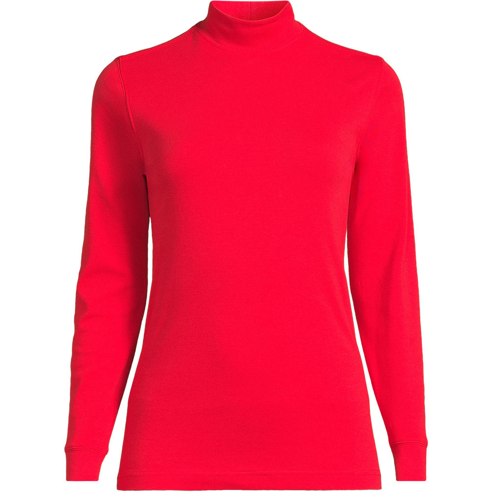 Cotton Polo Neck, Women, size: 3XL, plus, Red, Cotton, by Lands' End
