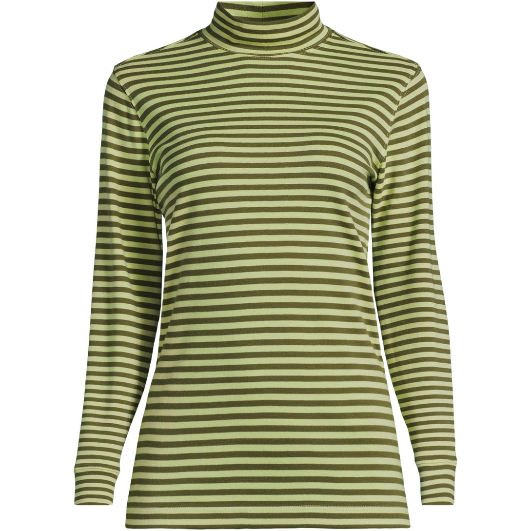 Women's Relaxed Cotton Long Sleeve Mock Turtleneck