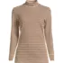 Women's Petite Relaxed Cotton Long Sleeve Mock Turtleneck, Front