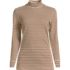Women's Petite Relaxed Cotton Long Sleeve Mock Turtleneck, Front