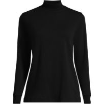 売れ筋商品|||ランズエンド カットソー トップス レディース Plus Size Relaxed Cotton Long Sleeve Mock Turtleneck Ivory/black breton stripe Floerns Women's High Neck Long Sleeve Slim Fit Stretch