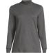 Women's Petite Relaxed Cotton Long Sleeve Mock Turtleneck, Front