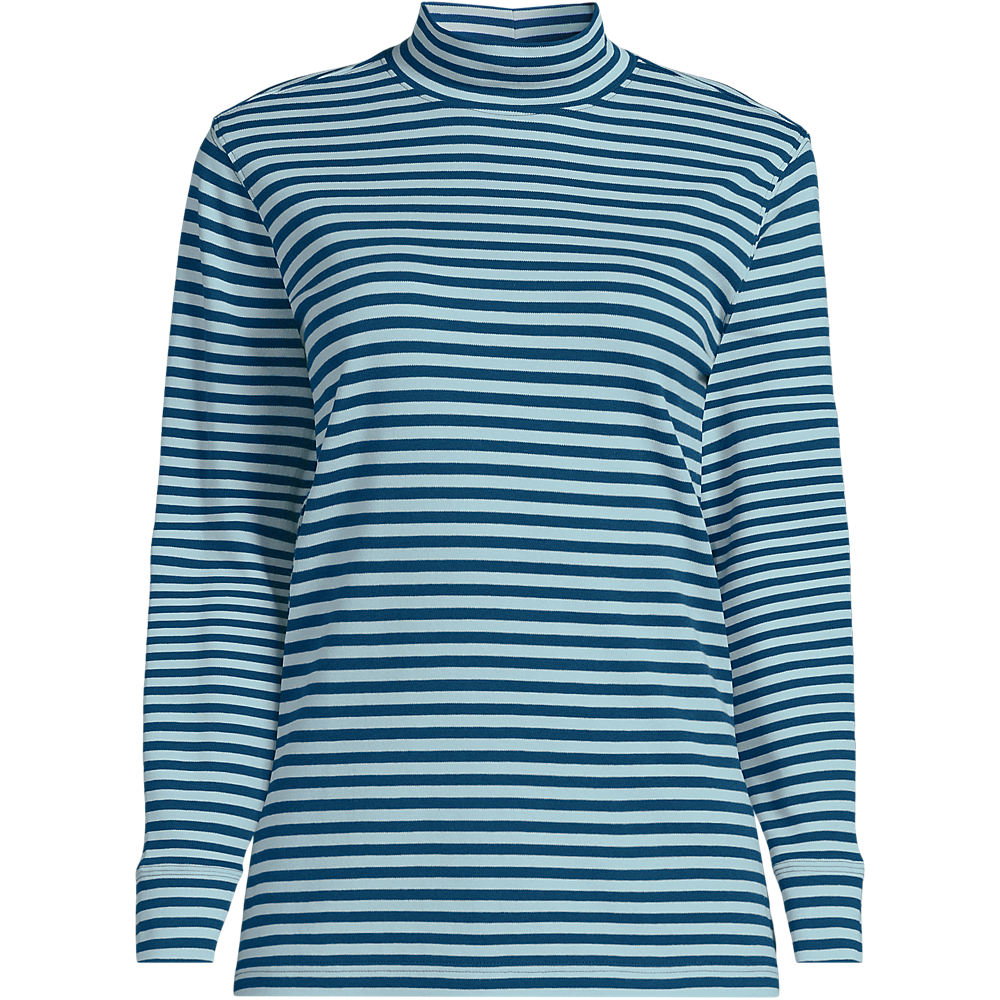 Cotton Polo Neck, Women, size: 2XL, plus, Green, Cotton, by Lands' End