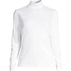 Women's Relaxed Cotton Long Sleeve Mock Turtleneck, Front