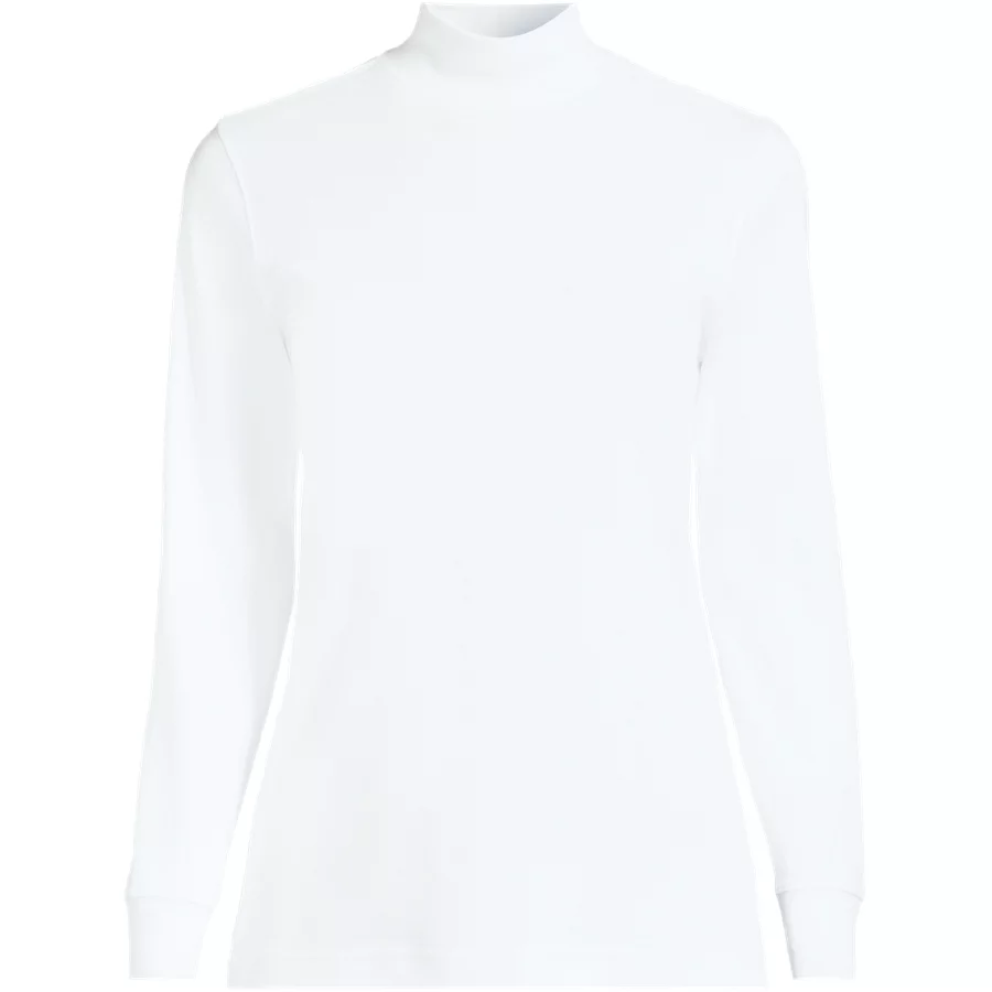 School Uniform Women's Relaxed Cotton Mock Turtleneck