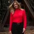 Women's Relaxed Cotton Long Sleeve Mock Turtleneck, alternative image