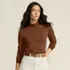 Women's Relaxed Cotton Long Sleeve Mock Turtleneck, alternative image