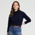 Women's Relaxed Cotton Long Sleeve Mock Turtleneck, alternative image