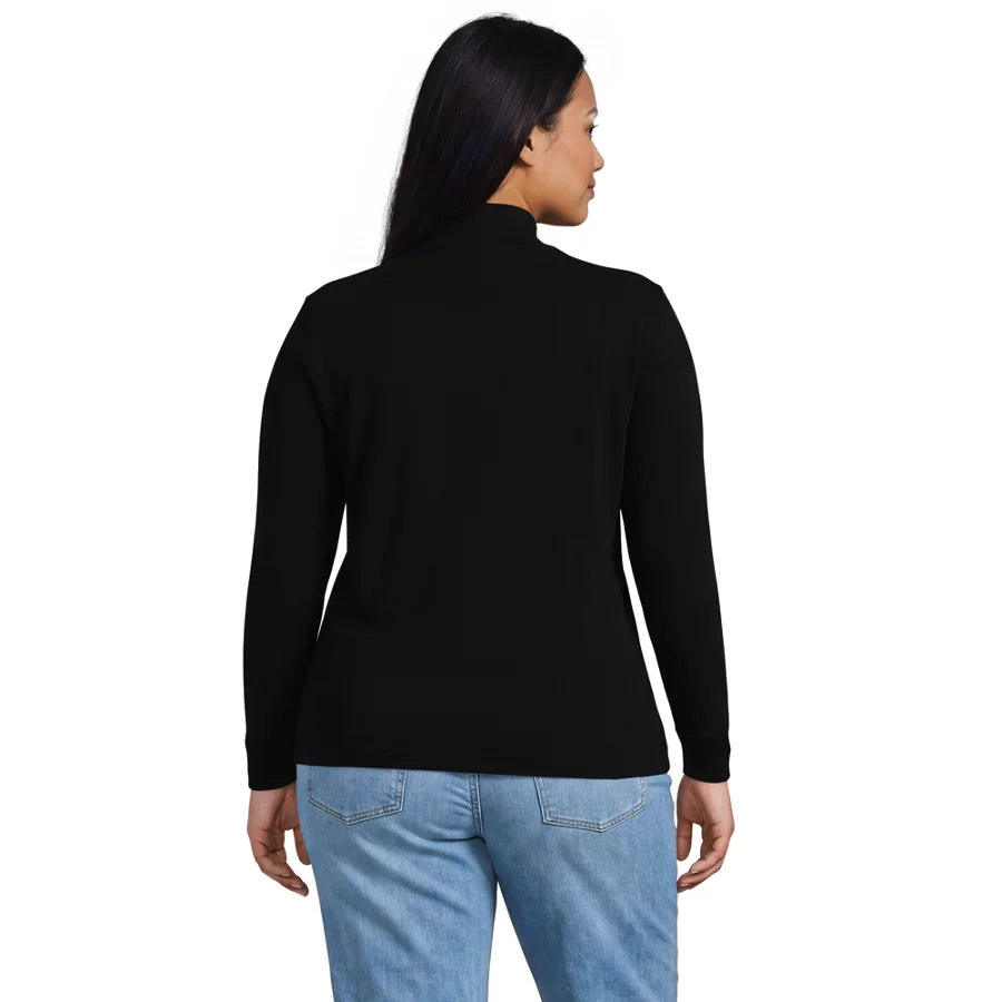 Women's Relaxed Cotton Long Sleeve Mock Turtleneck view 5