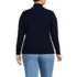Women's Plus Size Relaxed Cotton Long Sleeve Mock Turtleneck, Back