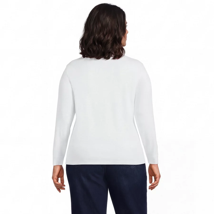 School Uniform Women's Relaxed Cotton Mock Turtleneck view 5