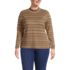 Women's Plus Size Relaxed Cotton Long Sleeve Mock Turtleneck, Front