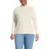 Women's Plus Size Relaxed Cotton Long Sleeve Mock Turtleneck, Front