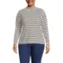 Women's Plus Size Relaxed Cotton Long Sleeve Mock Turtleneck, Front